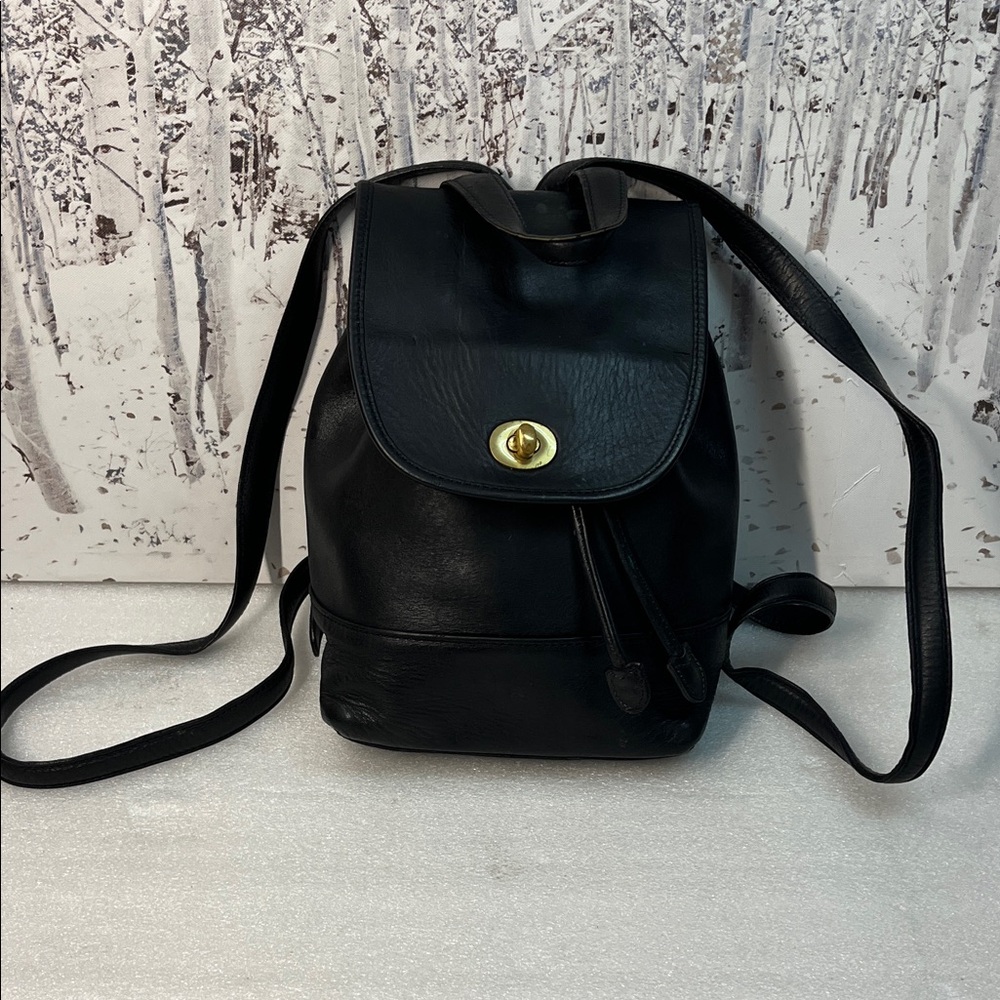 COACH Mini Backpack Vintage 101-78 Black Glove Tanned Leather